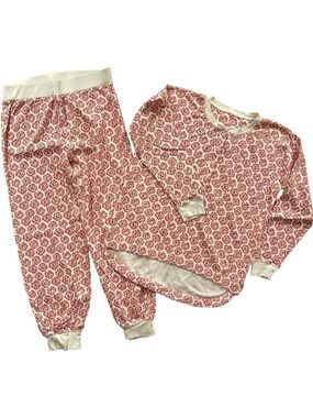 Anthropologie Waffle-Knit Pajama Set - Red Motif